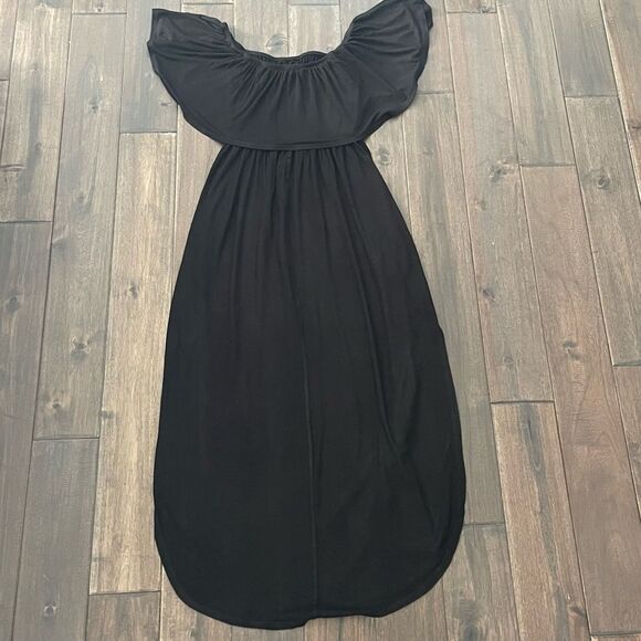 Sweet Pea Black Off the Shoulder Maxi Dress S - Picture 5 of 5